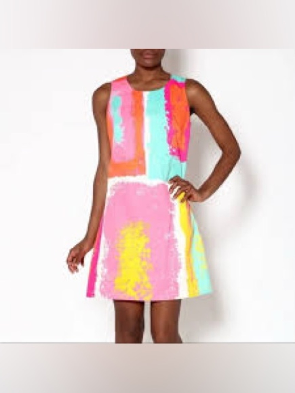 NWT JB by by Julie Brown abstract multicolored A Warhol sleeves mini Dress sz 10